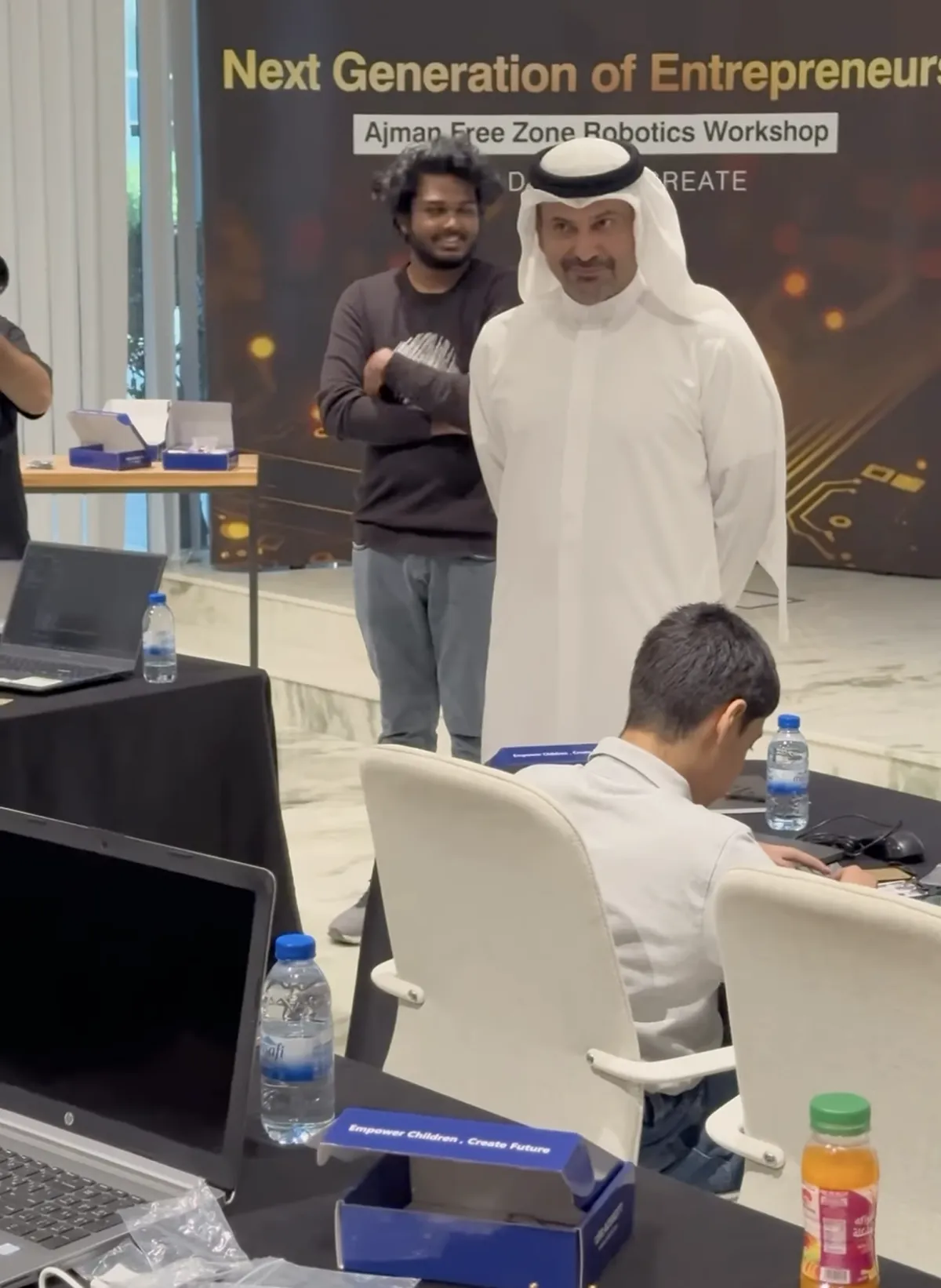 Participants at a Steyp robotics workshop in Ajman Free Zone